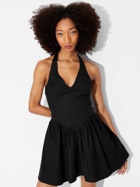 wild fable Black Halter Mini Dress
